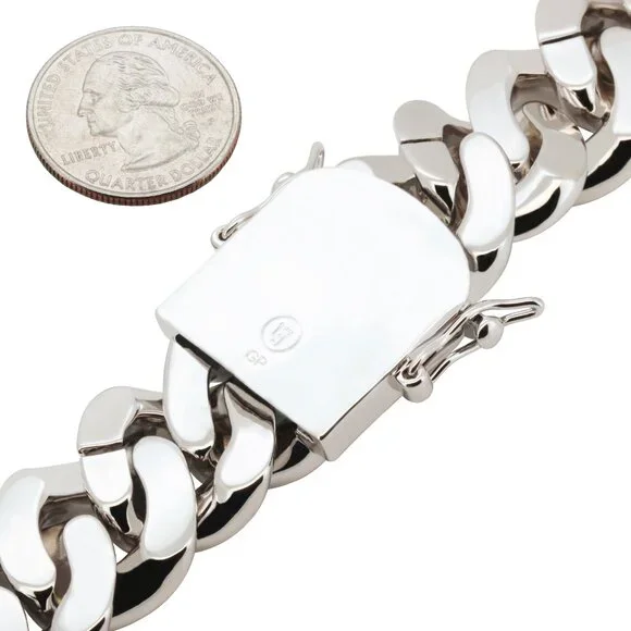 14k Yellow/White GP AAA CZ 24mm Cuban Link Chain Necklace Bracelet 9”-30”